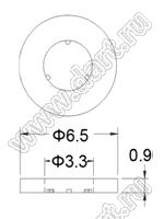 S7FW-6.5-3.3-0.9 шайба; D=6,5мм; d=3,3мм; T=0,9мм; нейлон-66 (UL); натуральный/черный/оранжевый