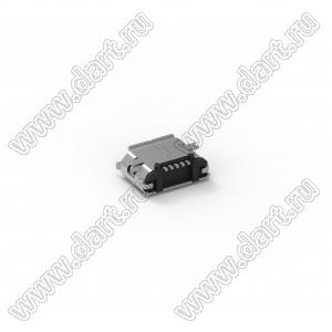 207A-BBA0-R розетка Micro USB 2.0, тип B, прямоугольный, SMT; золочение 30мкм