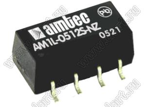 AM1L-0512S-NZ модульный источник питания постоянного тока (DC/DC); Uвх=45...5,5В; Uвых=12В; Iвых=84мА; Uпр=1000; 1Вт
