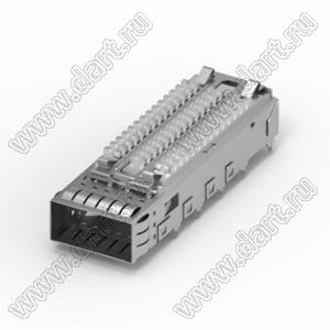 223C-1105 кожух для разъема QSFP 1x1, тип Press Fit, с радиатором