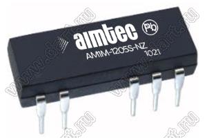 AM1M-1205S-NZ модульный источник питания постоянного тока (DC/DC); Uвх=10,8...13,2В; Uвых=5В; Iвых=200мА; Uпр=1500; 1Вт