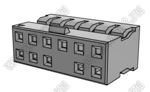 Molex Milli-Grid™ 51110-1261 корпус разъема на провод без ключа и с защелкой, с заглушенным контактом 10; шаг 2,00мм; P 2,00мм; 12-конт.