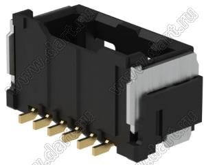 MOLEX CLIK-Mate-1.50™ 2132250631 вилка SMD однорядная вертикальная, цвет черный; 6-конт.