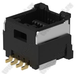 MOLEX CLIK-Mate-1.50™ 2132270871 вилка SMD двухрядная вертикальная, цвет черный; 8-конт.