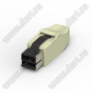 218A-5D01 uSB с питанием, штекер для кабеля; Uном=5В (секция питания); золочение 10мкм; черный