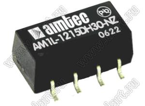 AM1L-1215DH30-NZ модульный источник питания постоянного тока (DC/DC); Uвх=10,8...13,2В; Uвых=±15В; Iвых=±33мА; Uпр=3000; 1Вт