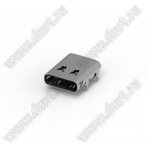 217B-AG01 разъем USB Type-C, прямоугольный гибридный тип; золочение 30мкм