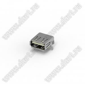 205B-DAN0-R розетка USB 2.0, тип A, прямоугольный, DIP, GF