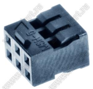 Molex Milli-Grid™ 51110-0660 корпус разъема на провод без ключа и с защелкой; шаг 2,00мм; P 2,00мм; 6-конт.