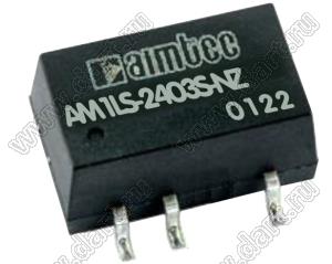 AM1LS-2403S-NZ модульный источник питания постоянного тока (DC/DC), однополярный; Uвх=21,6...26,4В; Uвых=3,3В; Iвых=303мА; Uпр=1500; 1Вт