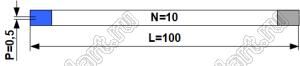 BLFPC P0,5 10PIN 100mm REV шлейф плоский сверхтонкий FFC/FPC; 10; длина 100мм; контакты на разных поверхностях