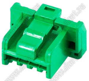 MOLEX CLIK-Mate-1.50™ 5025780406 корпус однорядной розетки на кабель, цвет зеленый; 4-конт.
