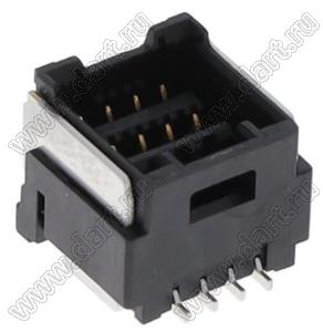 MOLEX CLIK-Mate-1.50™ 2132270811 вилка SMD двухрядная вертикальная, цвет черный; 8-конт.