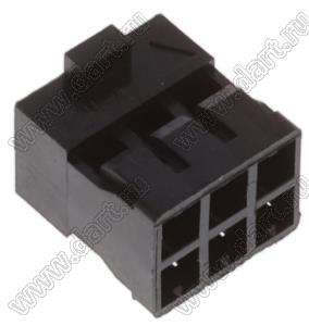 Molex Milli-Grid™ 51110-0652 корпус разъема на провод с центральным ключом и без защелки; шаг 2,00мм; P 2,00мм; 6-конт.