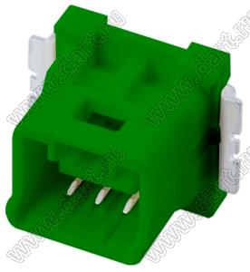 MOLEX CLIK-Mate-1.50™ 5025780306 корпус однорядной розетки на кабель, цвет зеленый; 3-конт.