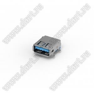 209B-SG01 розетка USB 3.0, тип A, прямоугольный, SMT