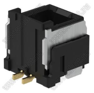 MOLEX CLIK-Mate-1.50™ 2132250211 вилка SMD однорядная вертикальная, цвет черный; 2-конт.