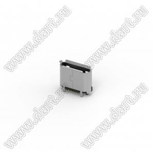 207F-BA00 розетка Micro USB 2.0, тип B, вертикальный, SMT, GF