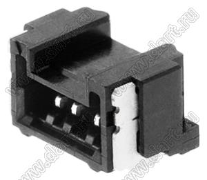 MOLEX Micro-Lock1.25™ 5055670371 вилка однорядная угловая для SMD монтажа, цвет черный; 3-конт.