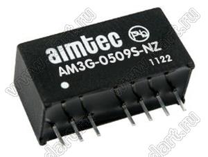 AM3G-0509S-NZ модульный источник питания постоянного тока (DC/DC); Uвх=4,5...9В; Uвых=9В; Iвых=278мА; Uпр=1500; 3,0Вт