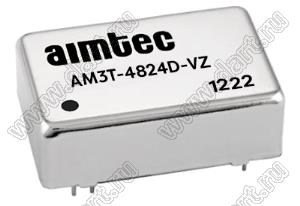 AM3T-4824D-VZ модульный источник питания постоянного тока (DC/DC); Uвх=36...72В; Uвых=±24В; Iвых=±63мА; 3Вт