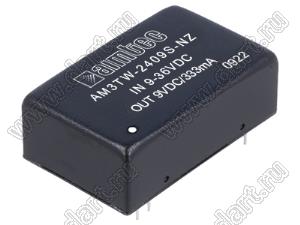 AM3TW-2409S-NZ модульный источник питания постоянного тока (DC/DC); Uвх=9...36В; Uвых=9В; Iвых=333мА; Uпр=1500; 3Вт