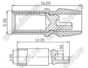 SH3.5-F гнездо на провод; 1-конт.