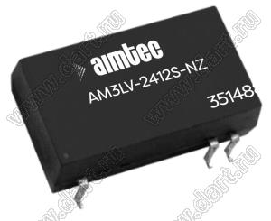 AM3LV-2412S-NZ модульный источник питания постоянного тока (DC/DC); Uвх=18...36В; Uвых=12В; Iвых=250мА; Uпр=1500; 3Вт