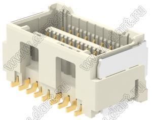 MOLEX CLIK-Mate-1.50™ 2132271810 вилка SMD двухрядная вертикальная, цвет натуральный; 18-конт.