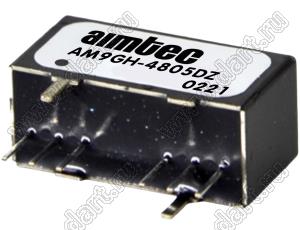 AM9GH-4805DZ модульный источник питания постоянного тока (DC/DC); Uвх=18...75В; Uвых=±5В; Iвых=±800мА; Uпр=1600; 9Вт