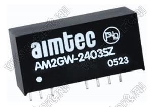 AM2GW-2403SZ модульный источник питания постоянного тока (DC/DC); Uвх=9...36В; Uвых=3,3В; Iвых=500мА; 2,0Вт