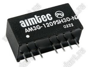 AM3G-1209SH30-NZ модульный источник питания постоянного тока (DC/DC); Uвх=9...18В; Uвых=9В; Iвых=333мА; Uпр=3000; 3,0Вт