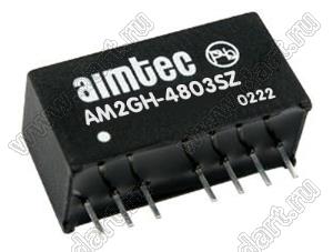 AM2GH-4803SZ модульный источник питания постоянного тока (DC/DC); Uвх=18...75В; Uвых=3,3В; Iвых=500мА; 2,0Вт
