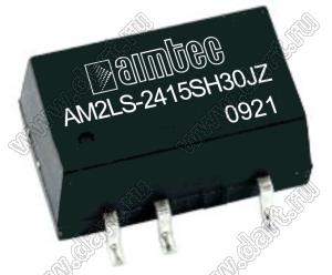 AM2LS-2415SH30JZ модульный источник питания постоянного тока (DC/DC); Uвх=24 (21,6...26,4)В; Uвых=15В; Iвых=133мА; Uпр=3000; 2Вт