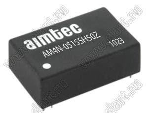 AM4N-0515SH50Z модульный источник питания постоянного тока (DC/DC); Uвх=4...6В; Uвых=15В; Iвых=233мА; Uпр=5000; 4Вт