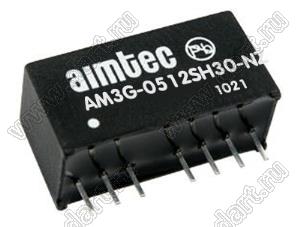 AM3G-0512SH30-NZ модульный источник питания постоянного тока (DC/DC); Uвх=4,5...9В; Uвых=12В; Iвых=208мА; Uпр=3000; 3,0Вт
