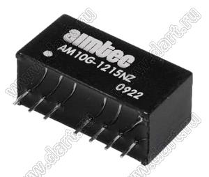 AM10G-1215NZ модульный источник питания постоянного тока (DC/DC); Uвх=12 (9...18)В; Uвых=15В; Iвых=0,67А; Uпр=1500; 10Вт