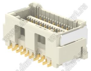 MOLEX CLIK-Mate-1.50™ 2132272030 вилка SMD двухрядная вертикальная, цвет натуральный; 20-конт.
