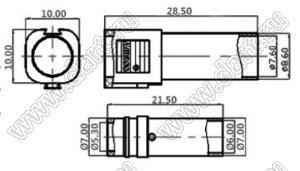 XT150-F-BLACK гнездо на провод; 1-конт.