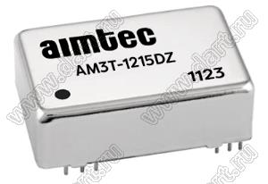 AM3T-1215DZ модульный источник питания постоянного тока (DC/DC); Uвх=9...18В; Uвых=±15В; Iвых=±100мА; Uпр=1500; 3Вт
