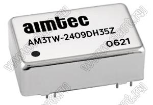 AM3TW-2409DH35Z модульный источник питания постоянного тока (DC/DC); Uвх=9...36В; Uвых=±9В; Iвых=±166мА; Uпр=3500; 3Вт