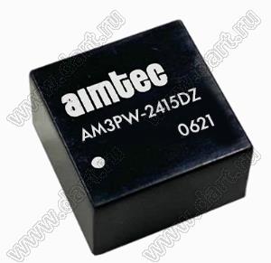 AM3PW-2415DZ модульный источник питания постоянного тока (DC/DC); Uвх=24 (9~36)В; Uвых=±15В; Iвых=±100мА; 2,3Вт