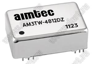 AM3TW-4812DZ модульный источник питания постоянного тока (DC/DC); Uвх=18...72В; Uвых=±12В; Iвых=±125мА; Uпр=1500; 3Вт