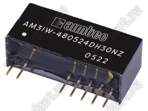 AM3IW-480524DH30NZ модульный источник питания постоянного тока (DC/DC); Uвх=48 (18...75)В; Uвых=05/24В; Iвых=300мА; 3Вт