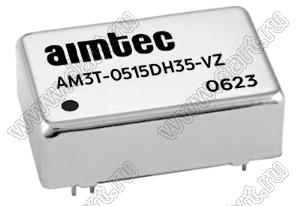 AM3T-0515DH35-VZ модульный источник питания постоянного тока (DC/DC); Uвх=4,5...9В; Uвых=±15В; Iвых=±100мА; 3Вт
