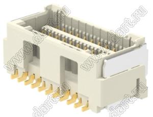 MOLEX CLIK-Mate-1.50™ 2132272230 вилка SMD двухрядная вертикальная, цвет натуральный; 22-конт.