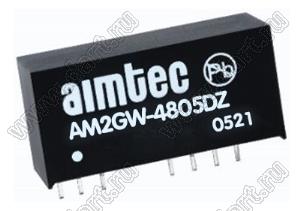 AM2GW-4805DZ модульный источник питания постоянного тока (DC/DC); Uвх=18...75В; Uвых=±5В; Iвых=±200мА; 2,0Вт