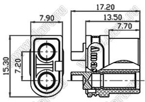 XT60-F-BLUE розетка на провод; 2-конт.