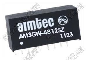 AM3GW-4812SZ модульный источник питания постоянного тока (DC/DC); Uвх=18...75В; Uвых=12В; Iвых=250мА; 3,0Вт