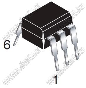 FOD4216V (PDIP-6) симисторная оптопара; VDRM (Min)=600В (макс.); VTM (Max)=3В (макс.); IH=200А; IDRM (Max)=100А; Vrms=5000В (мин.)